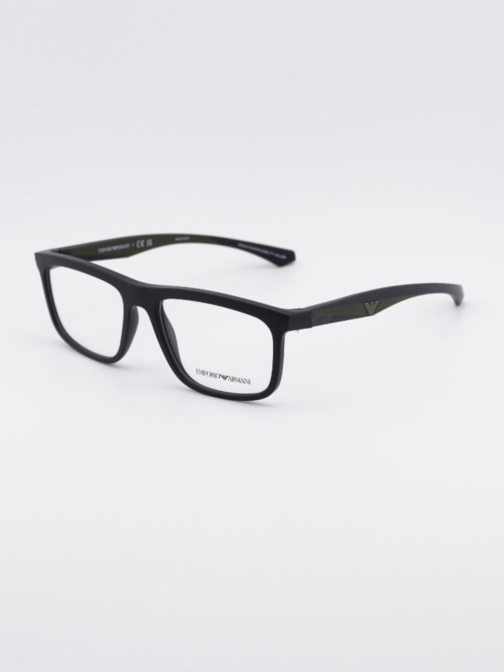 Emporio Armani EA3246 5001 Eyeglasses Black 55mm Rectangle Frame